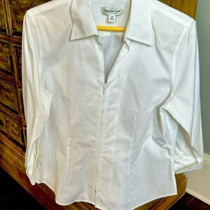 Coldwater Creek 3/4 length cuffed sleeve blouse
